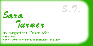 sara turmer business card